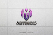 3D Glass Reflection Wall Logo Mockup, an Advertising Mockup by Modaldesain (Thumbnail 3 of 6)