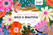 Bold Floral Clipart, a Decorative Illustration by FINEAPPLE (Thumbnail 1 of 6)