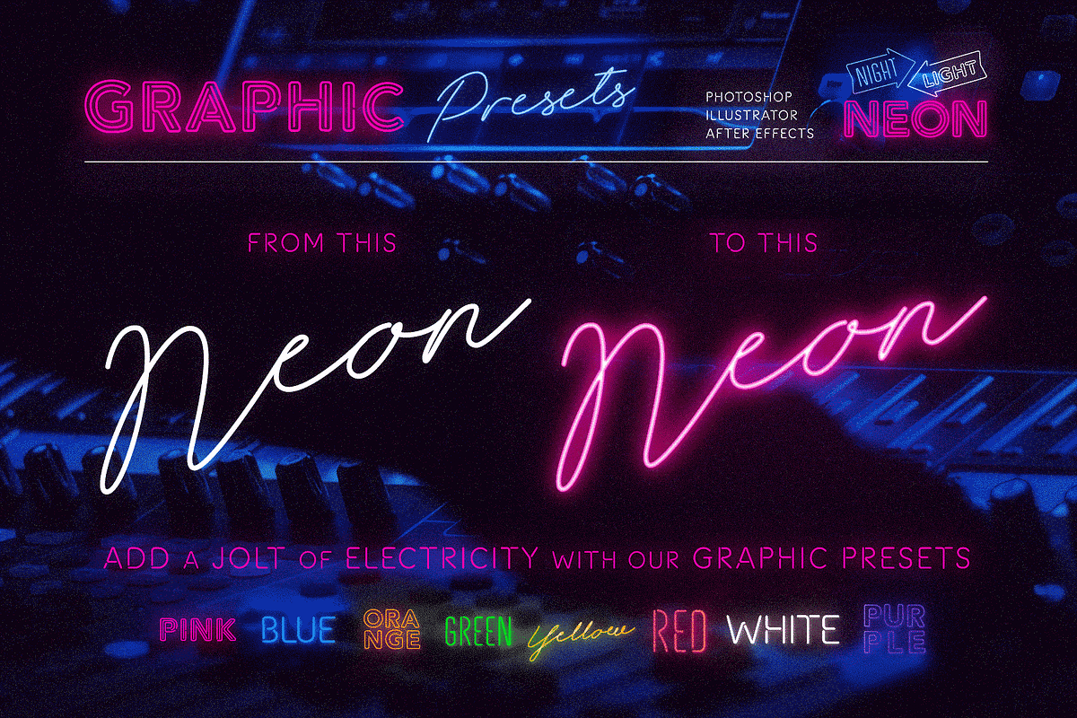 Retro Neon Font Collection, a Sans Serif Font by Wingsart Studio (Photo 14 of 24)