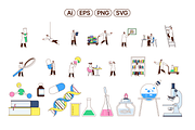 Science Character Vector Kit, a Healthcare Illustration by Puffin graphics (Thumbnail 2 of 6)