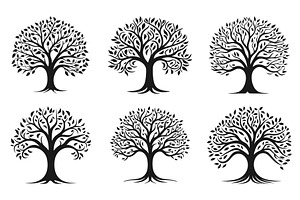 Simple tree silhouettes, a Graphic by LadadikArt