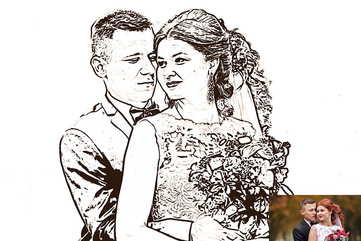 Romantic Wedding Oil & Sketch, an Action Add-On by Studio Retouch (Photo 6 of 13)