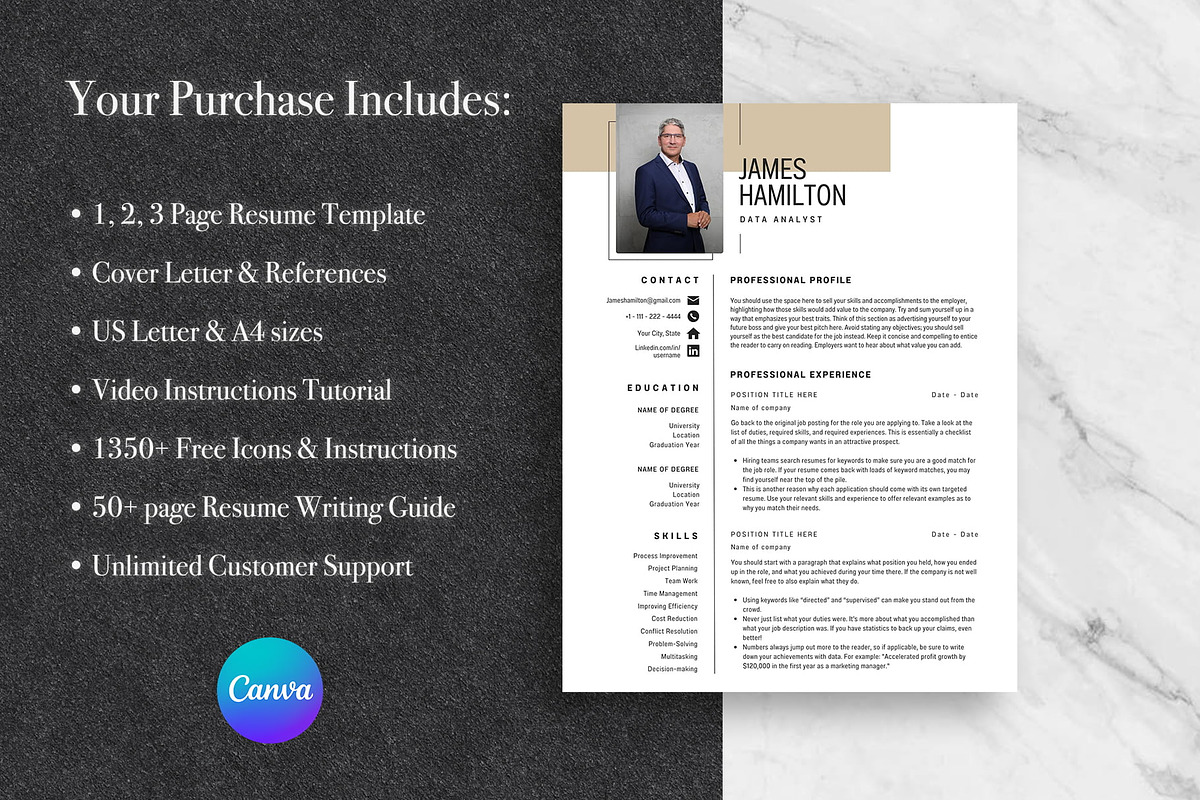 Clean Canva CV Template Pack | Canva, a Resume Template by Lux Resume (Photo 7 of 8)
