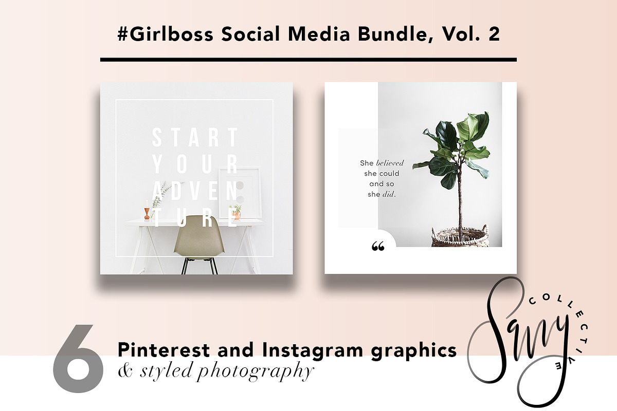 #GirlBoss Social Media Bundle, Vol 2, a Social Media Template by Savvy Collective Creative (Photo 1 of 4)