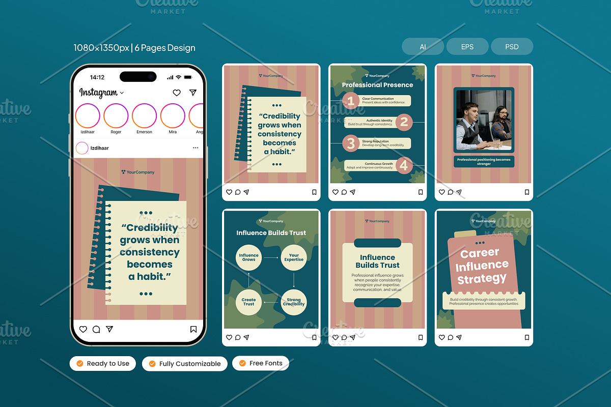 Career Influence Strategy Instagram, a Social Media Template by Izdihaar_Studio (Photo 1 of 4)