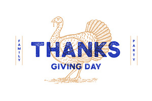 Turkey. Thank You. Hand lettering, a Food Illustration by Foxys Graphic