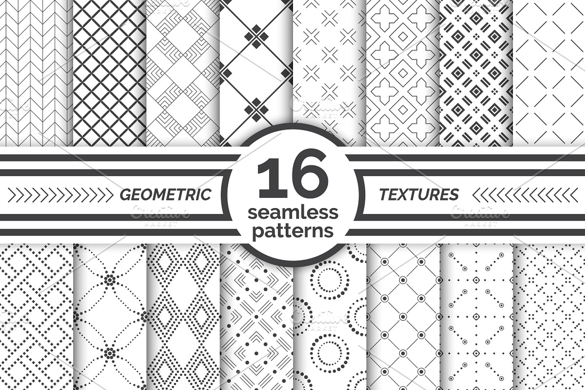 Geometric seamless patterns. Big set, a Pattern Graphic by pattern shop (Photo 1 of 17)