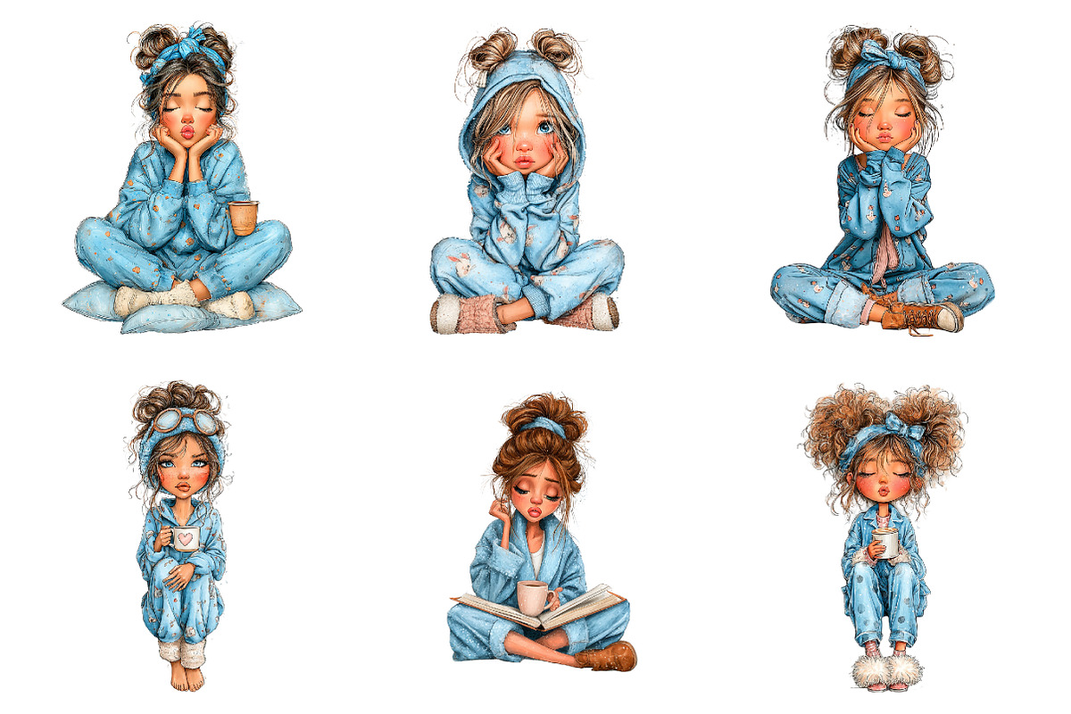 Whimsical valentine coffee girl clip, an Illustration by SinaCreation (Photo 5 of 11)