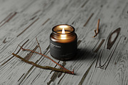 Amber Glass Candle Mockup Kit, a Merchandise Mockup by pmvch (Thumbnail 6 of 27)