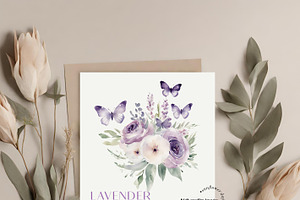 Lilac Lavender Butterflies Clipart