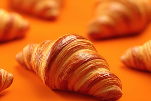 Freshly baked croissants with golden, a Food & Drink Photo by MistyDay
