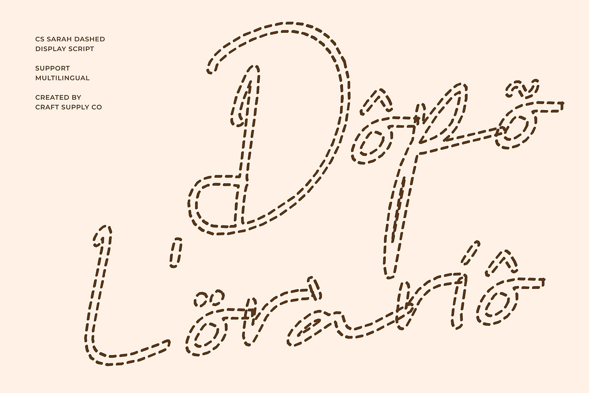 CS Sarah Dashed, a Script Font by Craft Supply Co. (Photo 7 of 8)