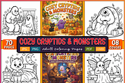 Cozy Cryptids & Monsters Adult, a Seasonal Illustration by Ink Gallery (Thumbnail 1 of 4)