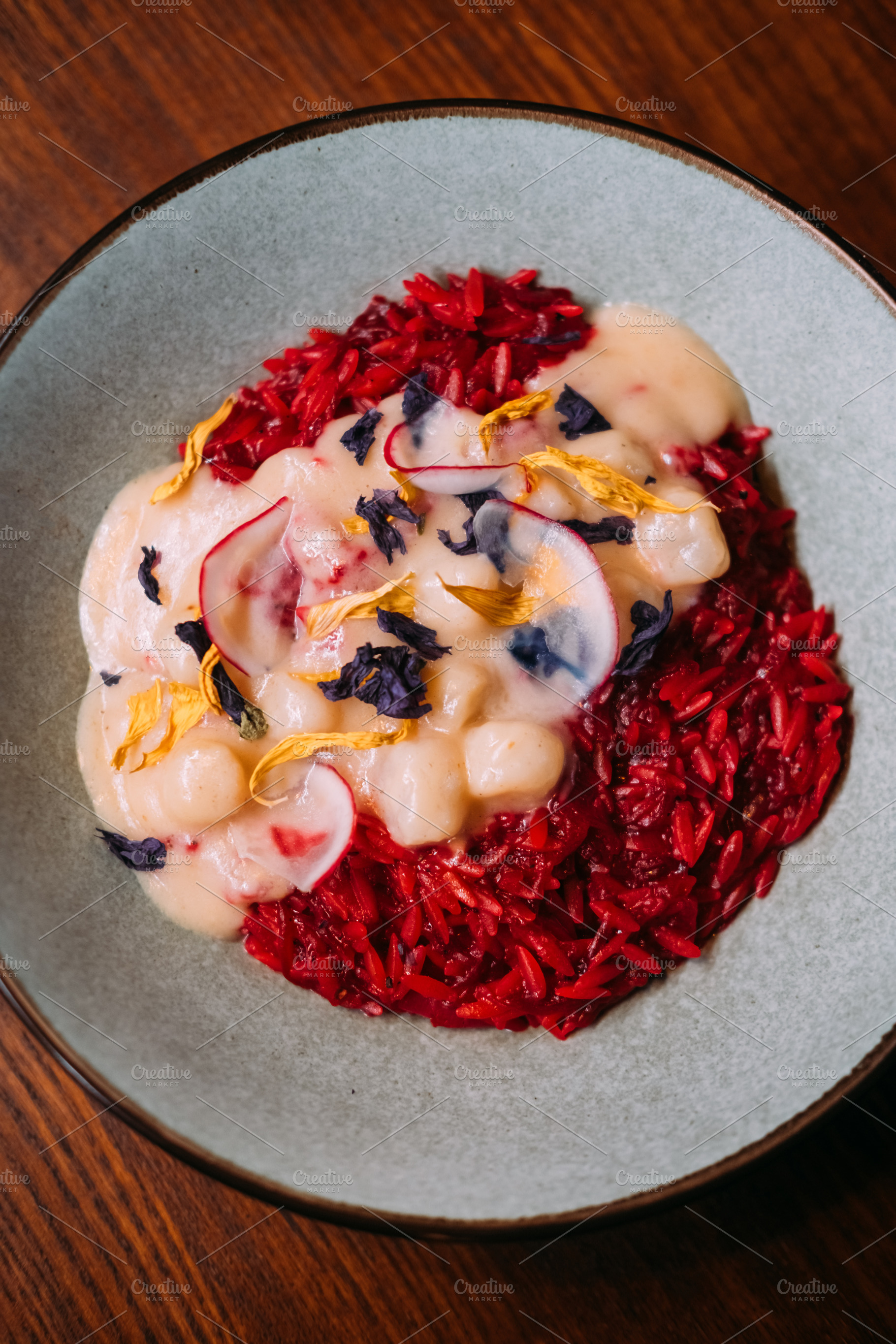 Spanish cuisine rice food paella scallop sauce, a Food & Drink Photo by Photo Drive Studio