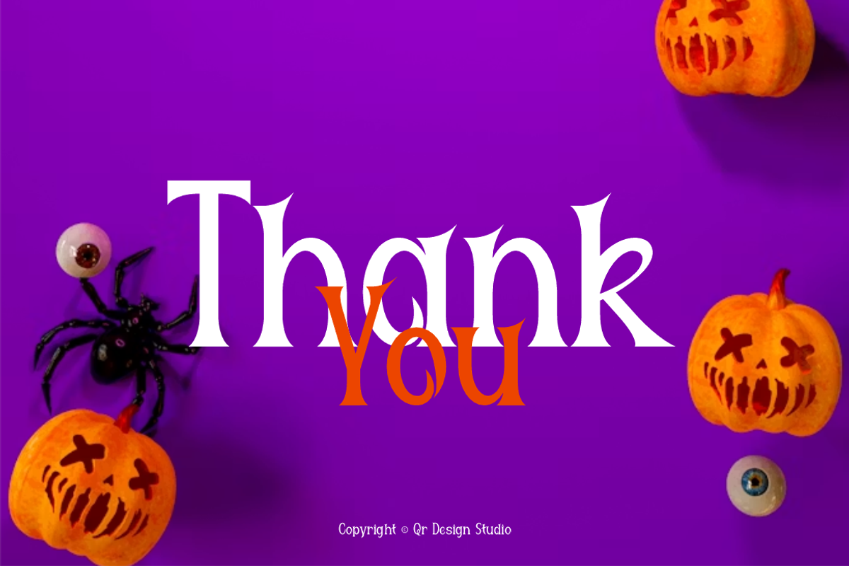Motteny Halloween - Creepy Font, a Script Font by QR Design Studio (Photo 11 of 11)