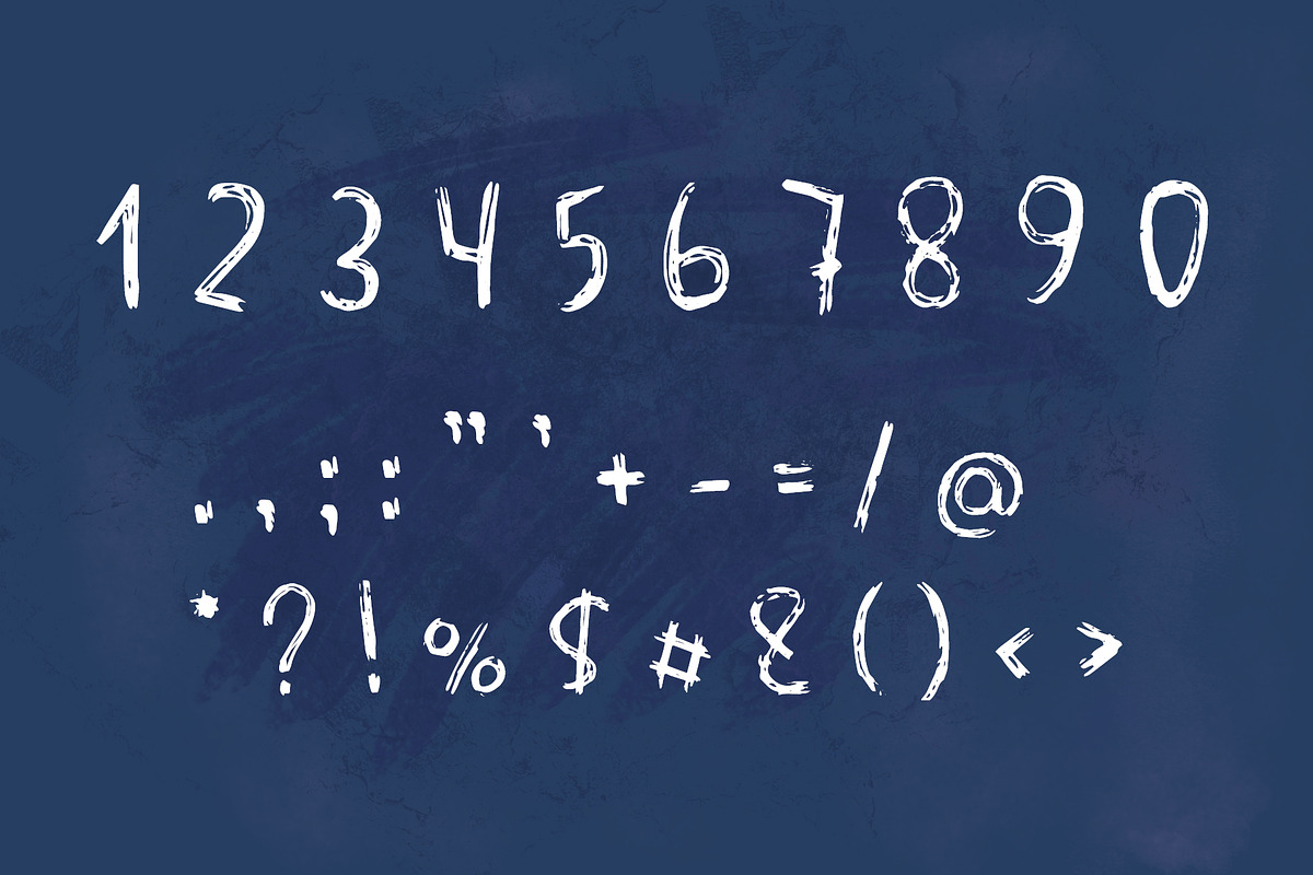 White Chalk Kid Scribbled Font, a Blackletter Font by RabbitAndPencil (Photo 7 of 10)