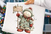 Merry Christmas Snowman Clipart, an Illustration by SinaCreation (Thumbnail 5 of 6)