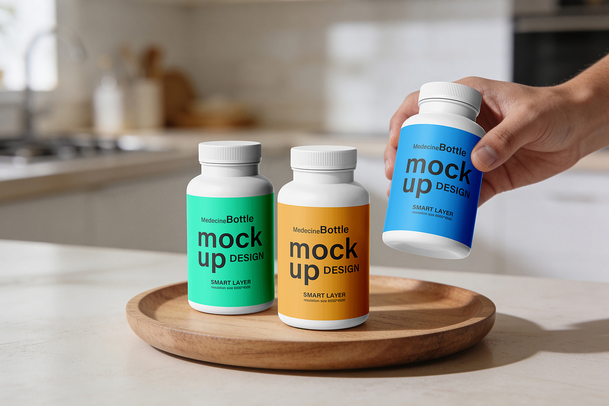 Supplement Bottle Mockup Bundle, a Packaging Mockup by pixelmock (Photo 33 of 35)