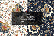 Ethnic Floral Seamless Pattern, a Pattern Graphic by StudioGlouna (Thumbnail 1 of 10)