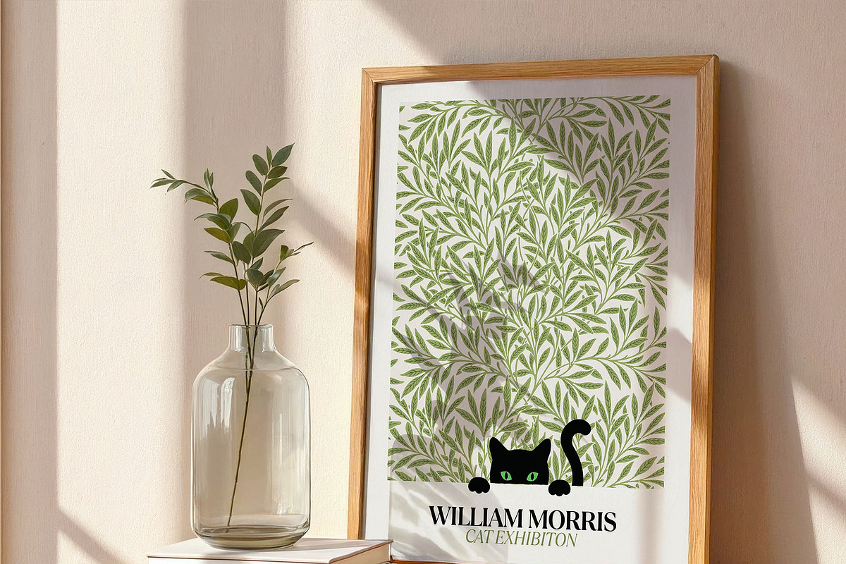 William Morris Cat Print, an Illustration by elfy creative (Photo 2 of 4)