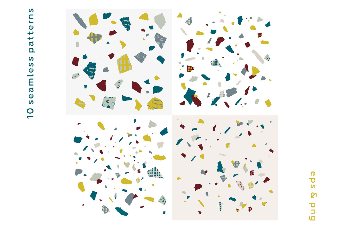 Salt & Paper. Terrazzo pattern set., a Pattern Graphic by lisa_kalev (Photo 10 of 11)