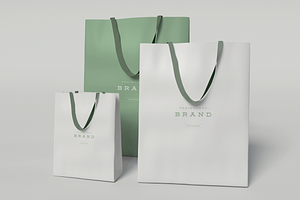 Three Cardboard Bags Mockup