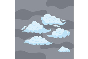 clouds sky five icons, an Illustration by studiogstock