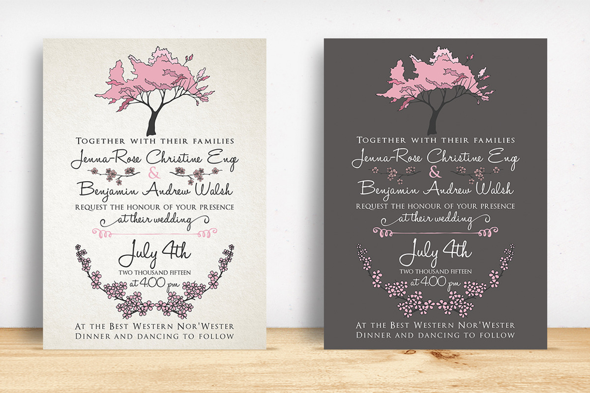 Cherry Blossom Wedding Suite, an Invitation Template by Knotted Design (Photo 2 of 5)