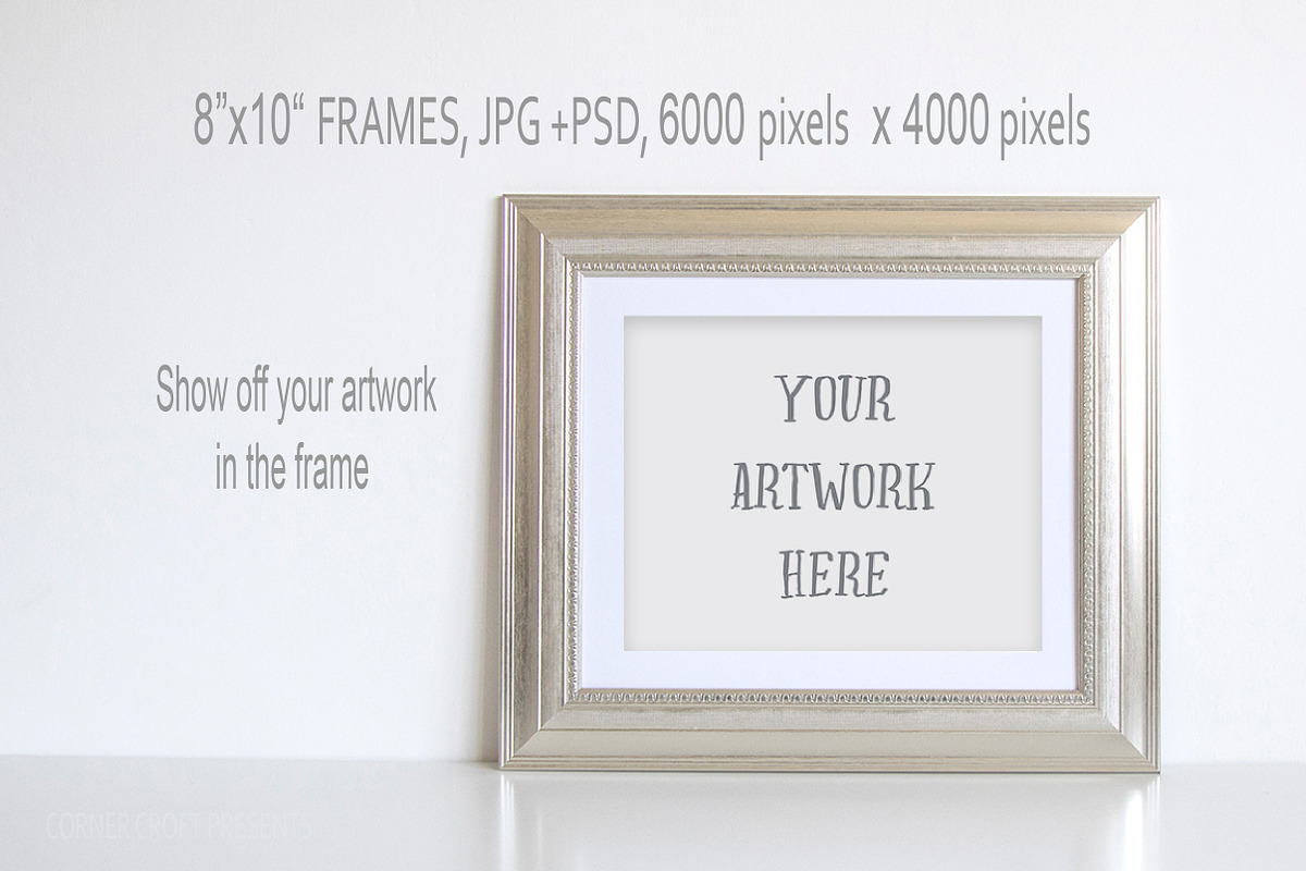 Silver Photo Frame Mockup Bundle, a Print Template by Corner Croft (Photo 2 of 5)