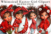 Whimsical Easter Girl Clipart, an Illustration by Libby Wishes (Thumbnail 1 of 8)