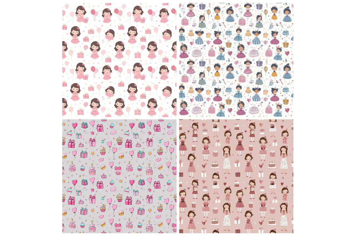 Girls Birthday Pattern, an Illustration by DreamPrint404 (Photo 3 of 5)