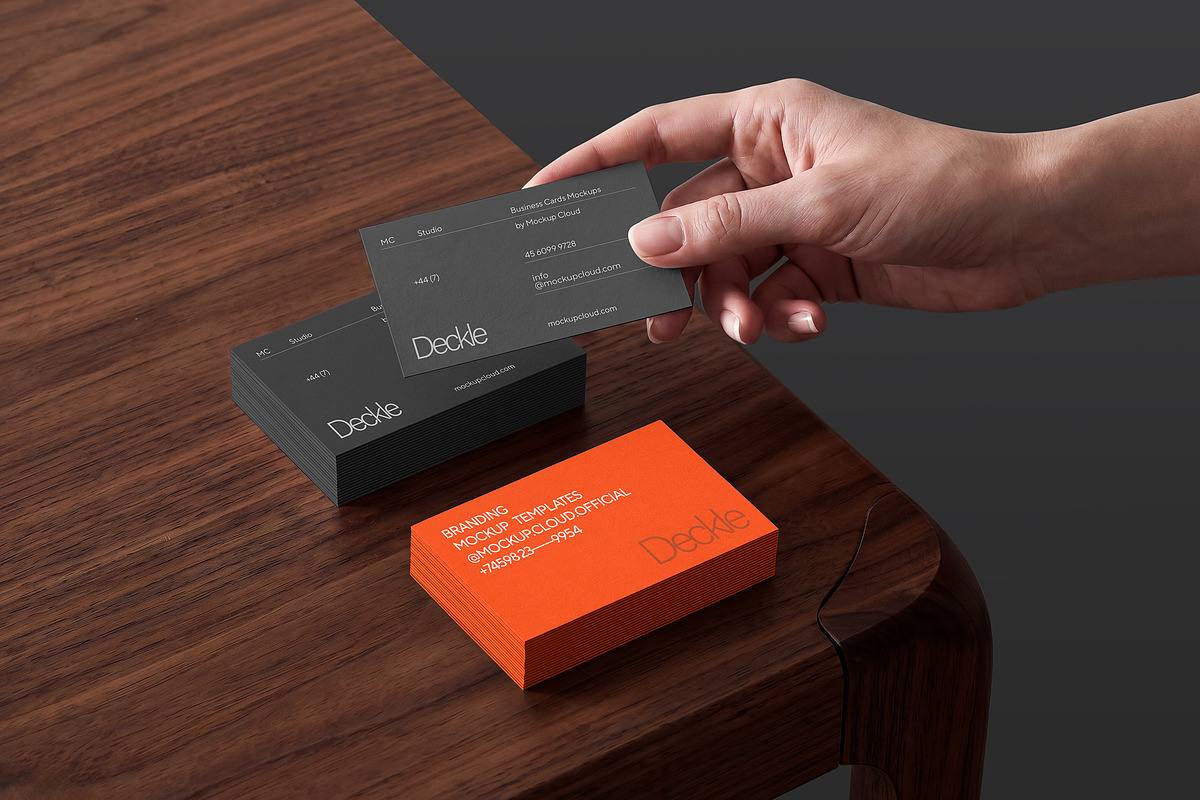 Business Cards Mockup / Deckle, an Advertising Mockup by Mockup Cloud (Photo 2 of 2)