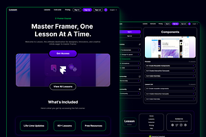 Lesson - Courses Framer Template