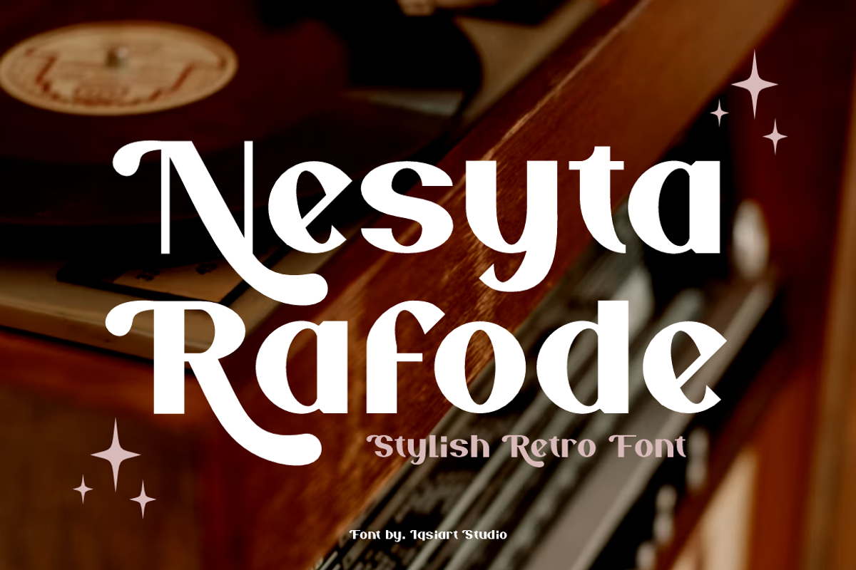 Nesyta Rafode - Stylish Retro Font, a Sans Serif Font by Iqsiart Studio (Photo 1 of 7)