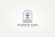 rose flower in a vase line art logo, a Branding & Logo Template by Blazybone (Thumbnail 1 of 2)