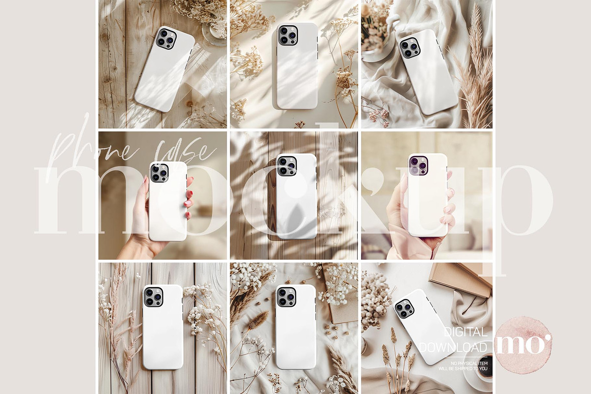 Phone case mockup bundle, a Product Mockup by MoMockups