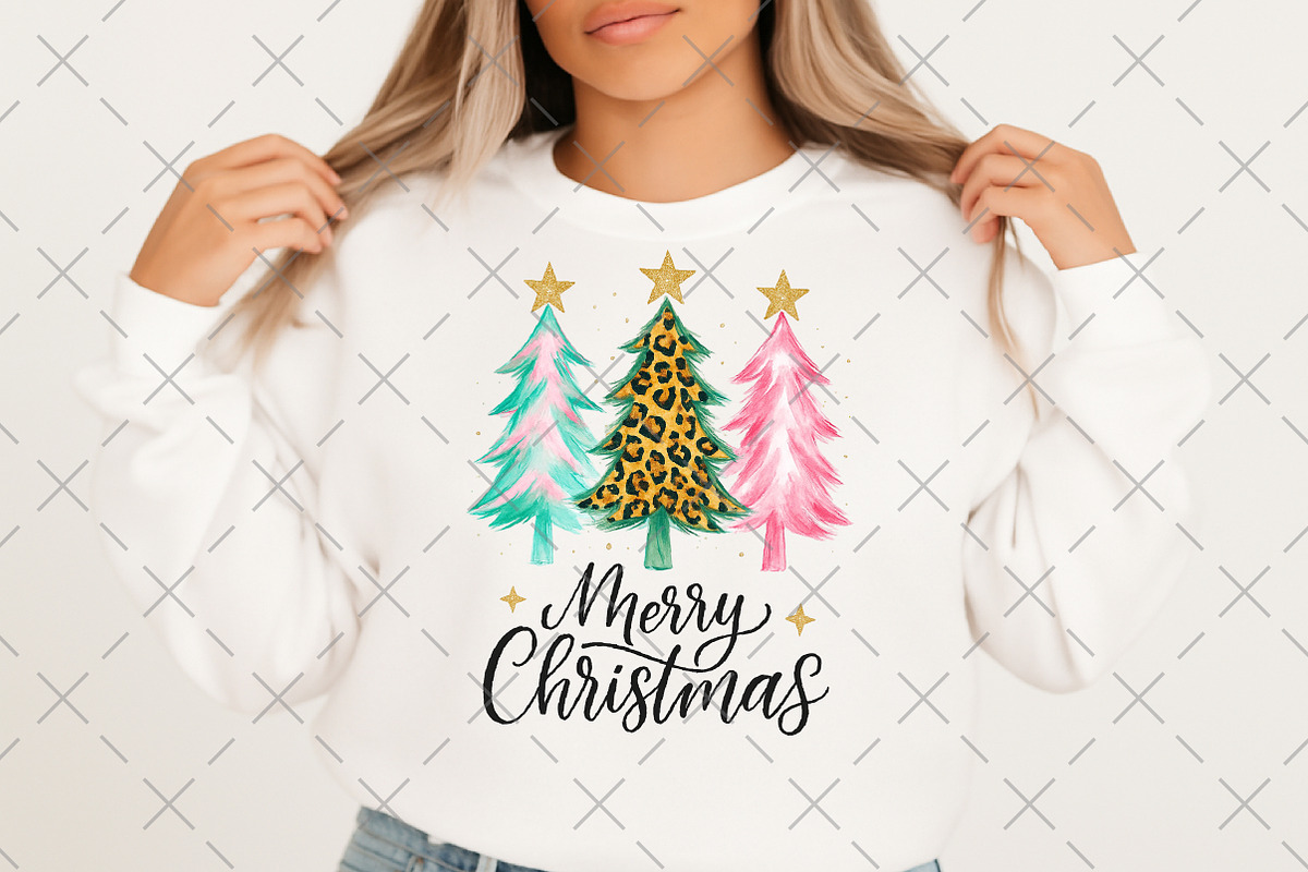 Merry Christmas Leopard Trees PNG, an Illustration by Craft Nest (Photo 2 of 6)