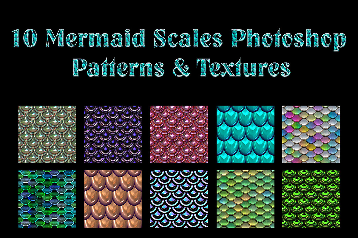 Mermaid Scale Photoshop Patterns, a Palette Add-On by Kseniya-Omega (Photo 1 of 4)