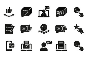Testimonial Silhouette Icon Set, an Object Illustration by Gentle Studio