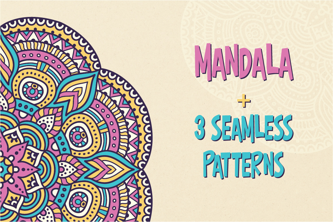 Mandala + 3 Seamless pattern, a Decorative Illustration by Tori Shen
