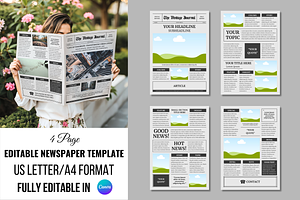 Vintage Newspaper Template, a Magazine Template by ZoloDesignHub