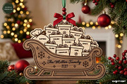 Santa Sleigh Ornaments SVG Bundle, a Decorative Illustration by svgocean (Thumbnail 20 of 21)