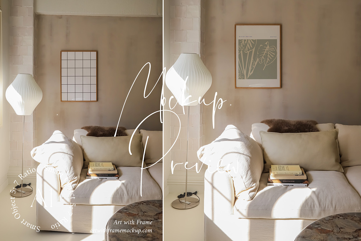 Living Room Frame Mockup, a Product Mockup by ArtwithFrame (Photo 2 of 9)