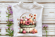Whimsical Easter Egg Basket Clipart, an Illustration by OK Design (Thumbnail 5 of 6)