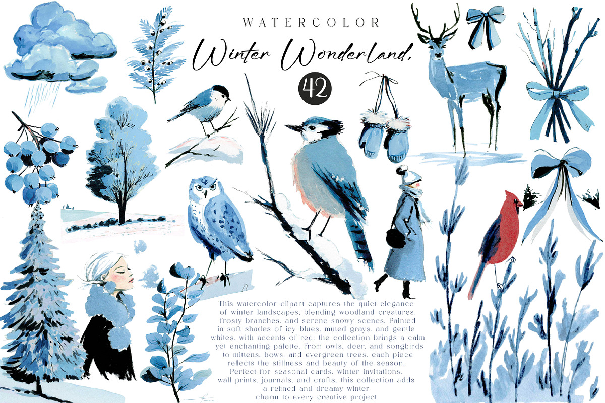 Winter Wonderland, Watercolor Winter, an Illustration by CreationArt (Photo 1 of 3)