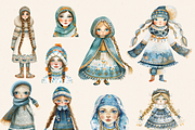NORDIC SCANDINAVIAN GIRLS CLIPART, a Person Illustration by Daring Digies (Thumbnail 3 of 7)