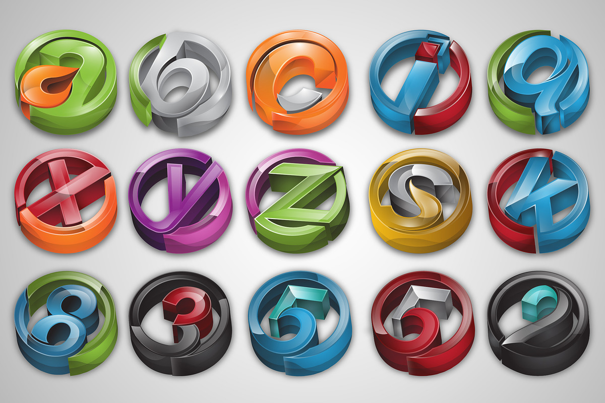 3D LETTERING for icon & logo preview 3