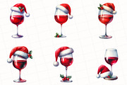 Christmas Red Wine Clipart, an Illustration by OK Design (Thumbnail 2 of 5)