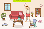 Morning Routine Cozy Home, an Illustration by MEANDSTUDIO (Thumbnail 2 of 4)