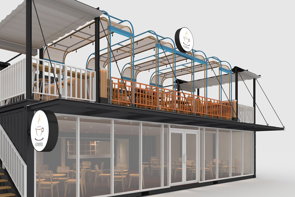 3D Model Container Cafe 16, an Architecture 3D Model by SR 3D Visual (Photo 10 of 20)